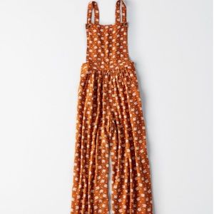 American Eagle Floral Overall Jumpsuit